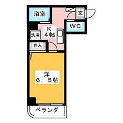 セントラルハイツ　カシノ 4階1Kの間取り