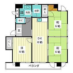 長崎屋ビル 3DKの間取図画像