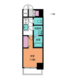 S-RESIDENCE鶴舞駅前 12階1Kの間取り