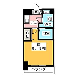 ASレジデンス上前津 3階1Kの間取り