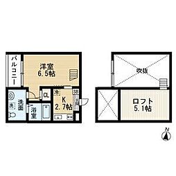 アネックス鶴舞 1階ワンルームの間取り