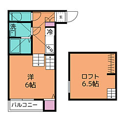 アルバーノ鶴舞Ricco 1階1Kの間取り