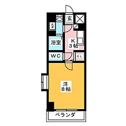 メルベーユ吹上 1階1Kの間取り