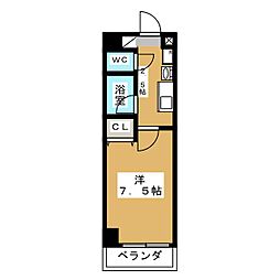 Ｔ’ｓ　Ｄｒｅａｍ栄 7階1Kの間取り