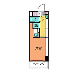 SLR吹上 3階ワンルームの間取り