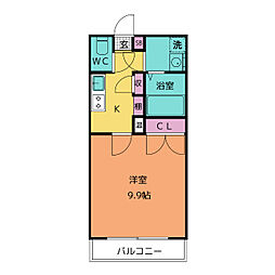 メゾン　ラ　ペジーブル 6階1Kの間取り