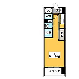 エスペランサ上前津 10階ワンルームの間取り