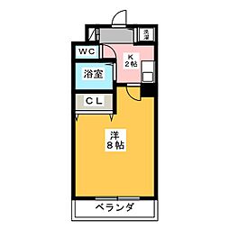 LUMINOUS TSURUMAKOEN 7階1Kの間取り