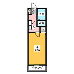 シェトワ御器所 2階1Kの間取り