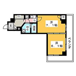 La　Douceur新栄 10階2Kの間取り