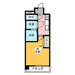 プレサンス大須観音駅前 6階1Kの間取り