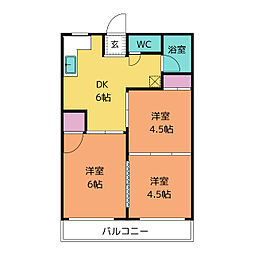 万長ビル 7階3DKの間取り