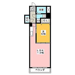 パルクメゾン鶴舞公園 2階1LDKの間取り