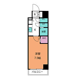 エスリード上前津LIVIA 10階1Kの間取り