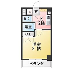 ヤマトマンション大須1 1Kの間取図画像