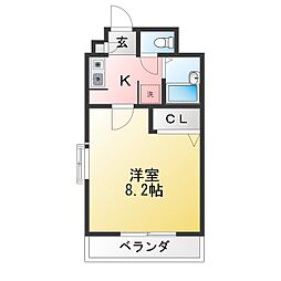 コンフォール加茂 1Kの間取図画像