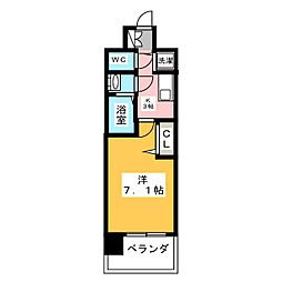 プレサンス大須観音 1Kの間取図画像