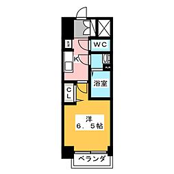 プレサンス鶴舞ファースト 1Kの間取図画像