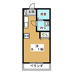 ブレーブス鶴舞 ワンルームの間取図画像