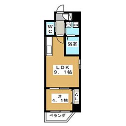 LUXETAGE大須west 1LDKの間取図画像