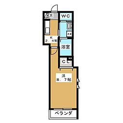 シャテニエ鶴舞 1Kの間取図画像