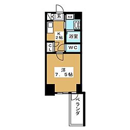 プレサンス栄ラグジュ 1Kの間取図画像
