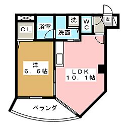 プロシード金山2 1LDKの間取図画像