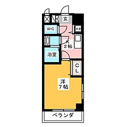 シーズスクエアー 1Kの間取図画像