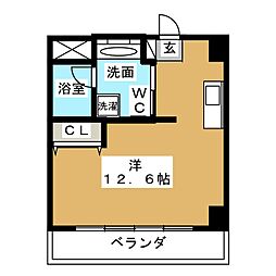 Raffle新栄 ワンルームの間取図画像