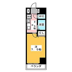 T'sDream栄 1Kの間取図画像