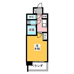 エスリード栄イーストスクエア 1Kの間取図画像