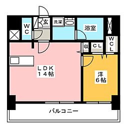 ファーストレジデンス栄 1LDKの間取図画像