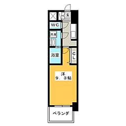 S-RESIDENCE鶴舞2 1Kの間取図画像