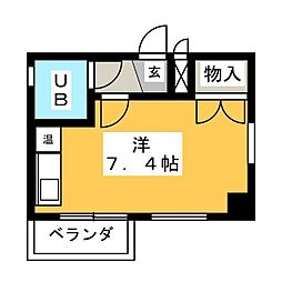 千代田ヒルズ ワンルームの間取図画像