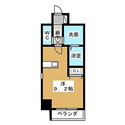 アレーヌコート金山 ワンルームの間取図画像