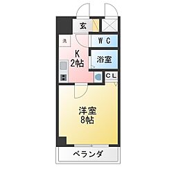 ヤマトマンション大須5 1Kの間取図画像
