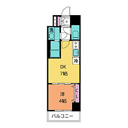 エスリード東別院ザ・セントレ 1DKの間取図画像