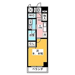 NEWCITYAPARTMENTS円上町 1Kの間取図画像
