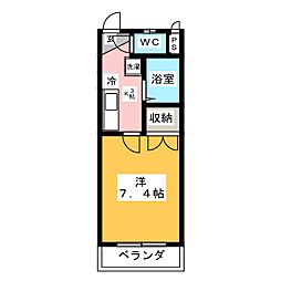 エンジェル御器所 1Kの間取図画像