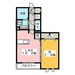エポラール東別院 1LDKの間取図画像
