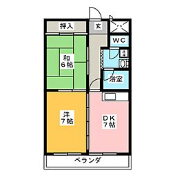サン・セジュール東別院 2DKの間取図画像