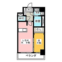 アステリ鶴舞エーナ 1LDKの間取図画像