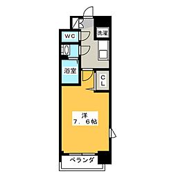 プレサンス久屋大通公園エアリー 1Kの間取図画像