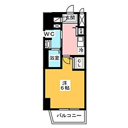 プレサンス鶴舞グリーンパーク ワンルームの間取図画像