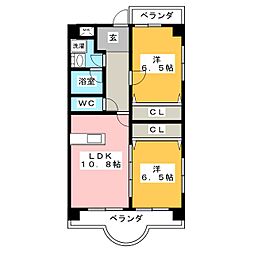 ファミーユ千代田 2LDKの間取図画像