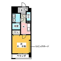 アーデルドルフ 1Kの間取図画像