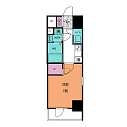 エスリード大須プレシア 1Kの間取図画像