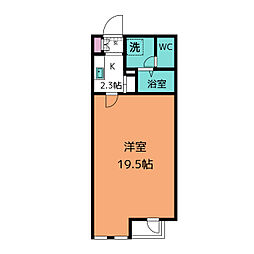 アソシエ東別院 1Kの間取図画像