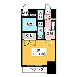 RESIDENCEKANAYAMASQUARE 1Kの間取図画像
