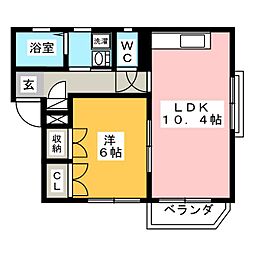 メゾンドエリシオン 1LDKの間取図画像